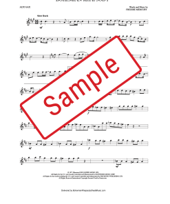 Bohemian Rhapsody Alto Sax Sheet Music in A