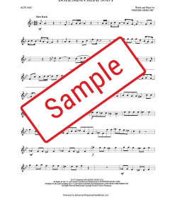 Bohemian Rhapsody Alto Sax Sheet Music in F