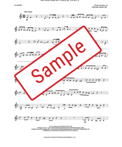 Bohemian Rhapsody Clarinet Sheet Music (Digital Download - PDF)