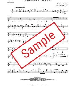 Bohemian Rhapsody Marimba Sheet Music (Digital Download - PDF)