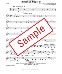 Bohemian Rhapsody Violin Sheet Music (Digital Download - PDF)